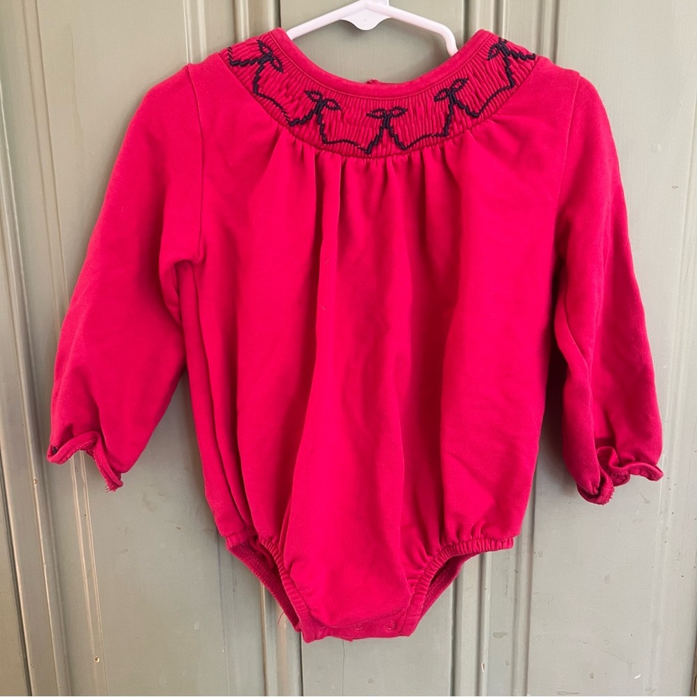 THE BEAUFORT BONNET COMPANY TBBC Pink Bow Bubble 18-24 months